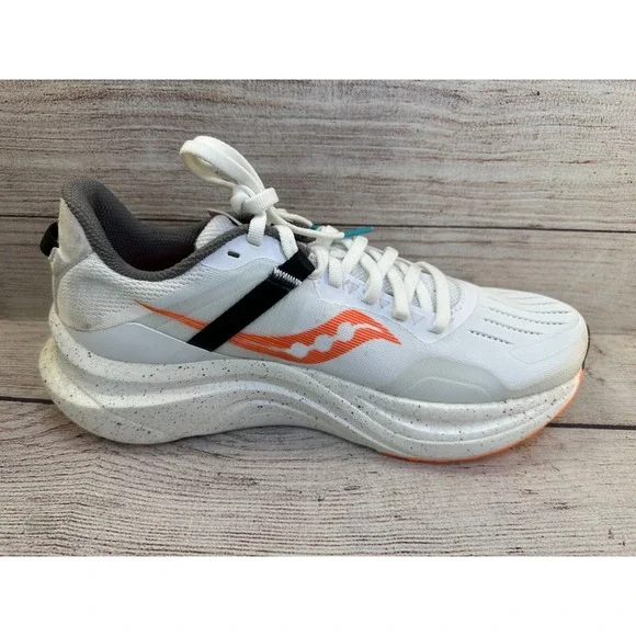 Saucony Tempus Running Shoes Mens Size 7.5 White/ViZiOrange Athletic GREAT SHAPE - Picture 6 of 13